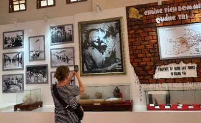 A collage of major Vietnam DMZ attractions including wartime tunnels, historic bridges, military bases, and rural landscapes along central Vietnam’s former demilitarized zone near Hue.